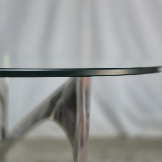 Image 1 of Knut Hesterberg, table basse vintage 1960 verre aluminium