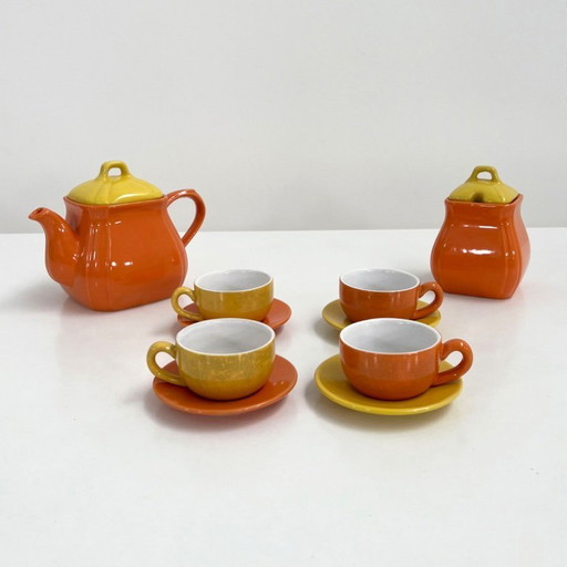 Yellow & Orange Ceramic Tea Service from Naj Oleari, 1980s