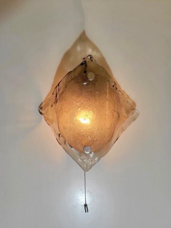 Image 1 of Lampada da parete vintage in vetro di Murano di Kalmar 1970