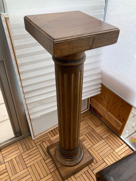 Colonna in legno/portapiante, Colonne, Marrone, Klassiek (foto 3 di 5)