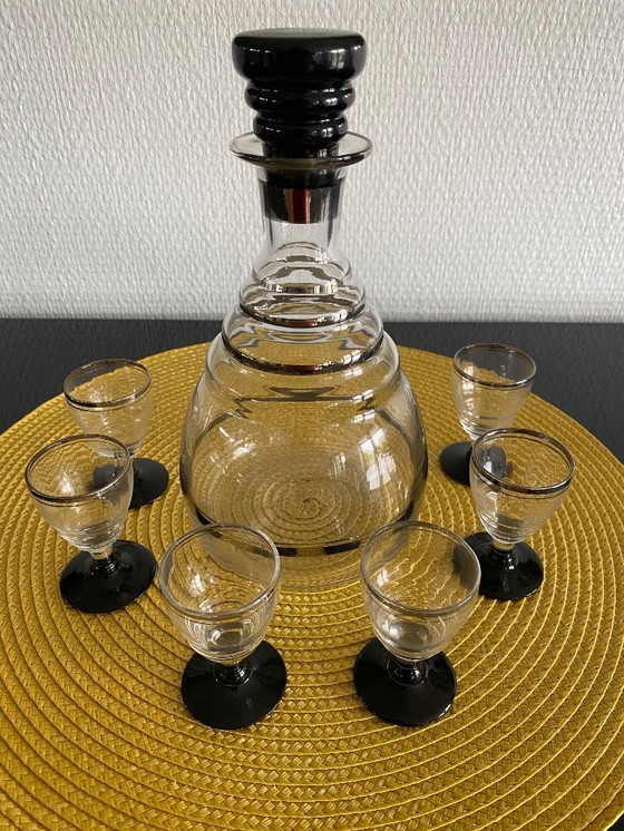 Image 1 of Caraffa Art Déco con 6 bicchieri
