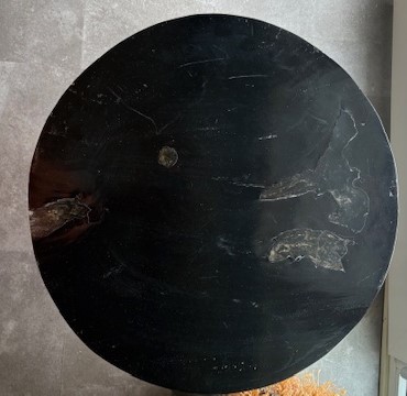 Bijzettafel met Robuust Zwart Houten Blad