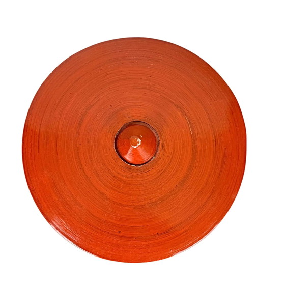 Vaso per zenzero in lacca rosso fuoco antico tornito a mano con coperchio – c. 1900 – Oggetti decorativi, Wood (photo 6 of 7)