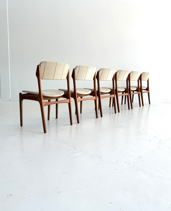 6 chaises de salle à manger vintage, modèle n° 49, Erik Buch ‘70 – Wood, Textile (photo 5 of 15)