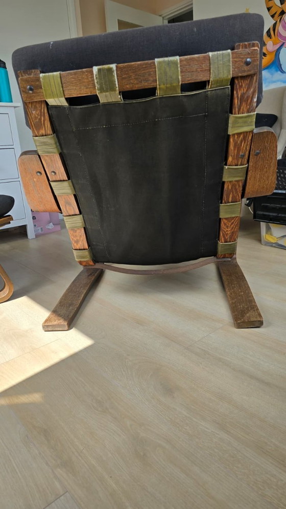 Image 1 of Scandinavian wenge plywood pair of armchairs 1970