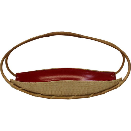 Cesta decorativa vintage, Checoslovaquia, 1950