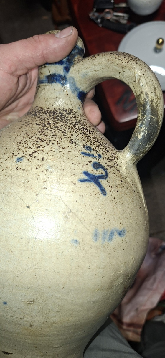 Brocca in Gres con Smalto al Sale e Pittura Blu Cobalto – Vasi, Ceramic (photo 2 of 5)