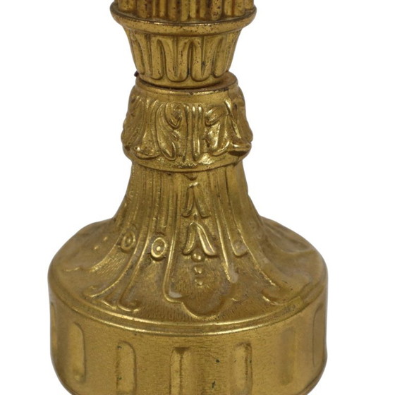 Vintage Brass Side Table with Round Onyx Marble Top (photo 18 of 23)