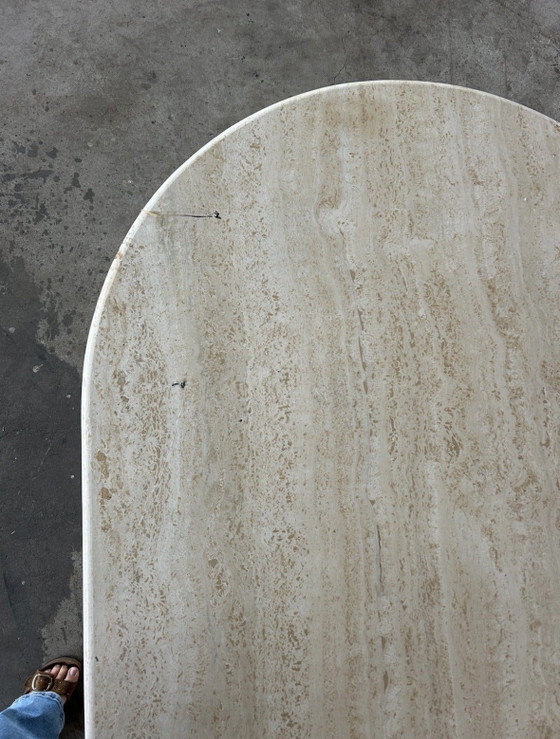 Image 1 of Large vintage Travertine dining table