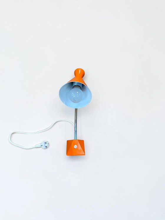 Space Age Tafellamp Oranje Jaren 70 | Vintage Mid-Century Bureaulamp | Retro Design Lamp – Tafellampen, Metal (photo 3 of 18)