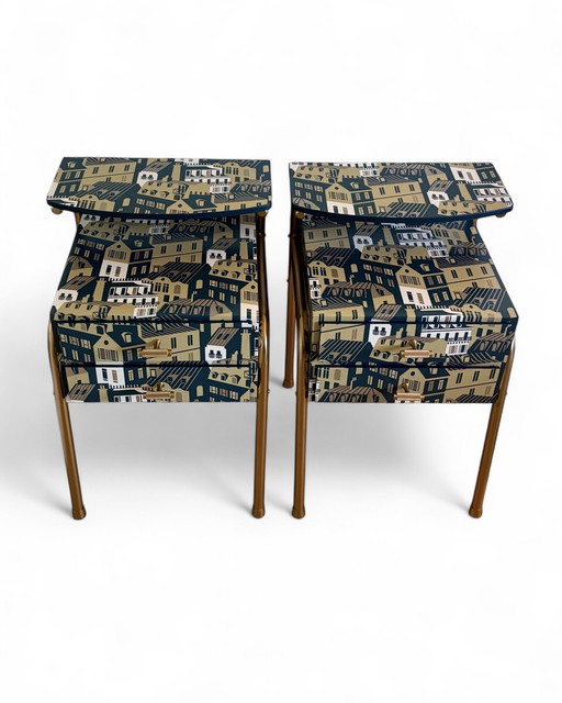 Vintage nachtkastjes bekleed met met Emma's Apartment van Mini Moderns | The Vintage Vibe