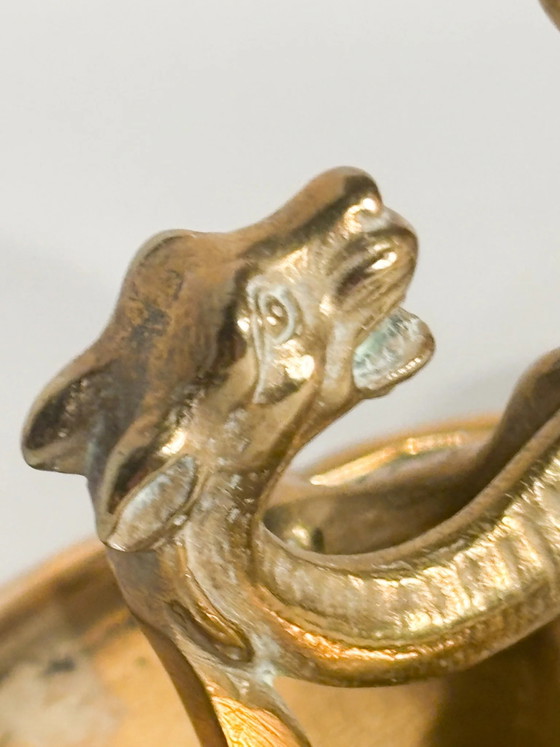 Einzelner Kerzenständer mit Drachen aus vergoldeter Bronze, spätes 19. Jahrhundert, Dekorative Objekte (Foto 4 von 9)