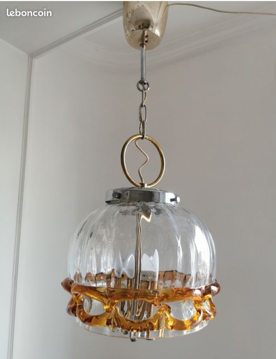 Image 1 of Vintage chandelier, German blown glass