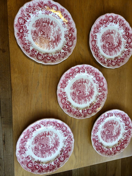 5 vintage plates Meakin Staffordshire Romance – Alfred Meakin, Crockery, Porcelain, Ceramic (photo 2 of 5)