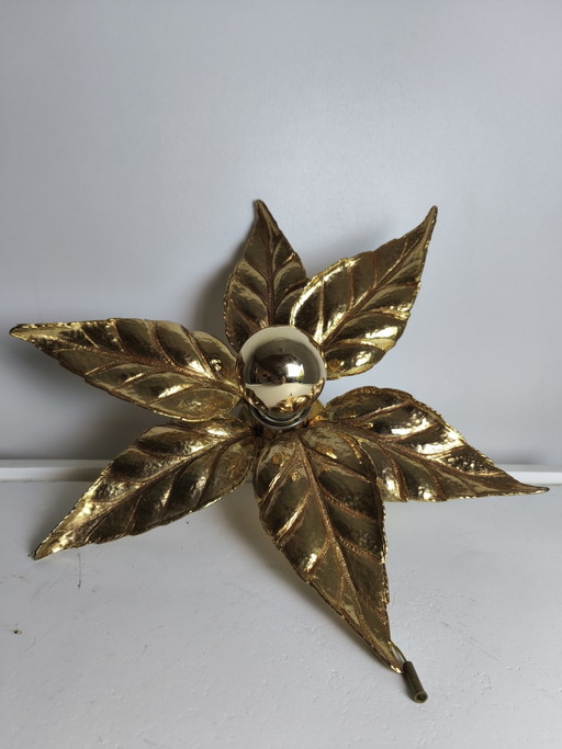 Willy Daro gouden Hollywood Regency Wandlamp Plafondlamp jaren 70 – wandlampen, Metal, Brass (photo 2 of 5)
