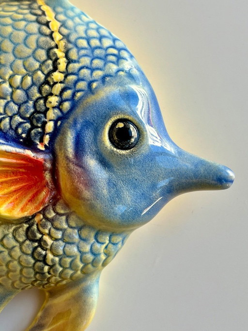 17cm ceramic Fish, poss. Caltagirone, Sicily. 1980's. Stamped.