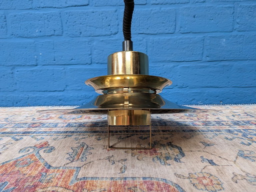 Vintage Brass Pendant Lamp, Danish Design From Vitrika