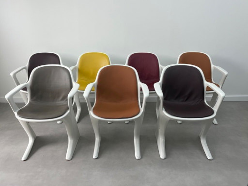 7 sillas Kangaroo / sillas Z de Ernst Moeckl para Horn, Alemania, década de 1970.