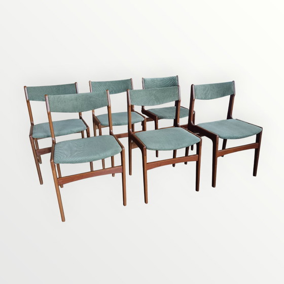 Image 1 of 6 chaises de salle à manger vintage Erik Buch