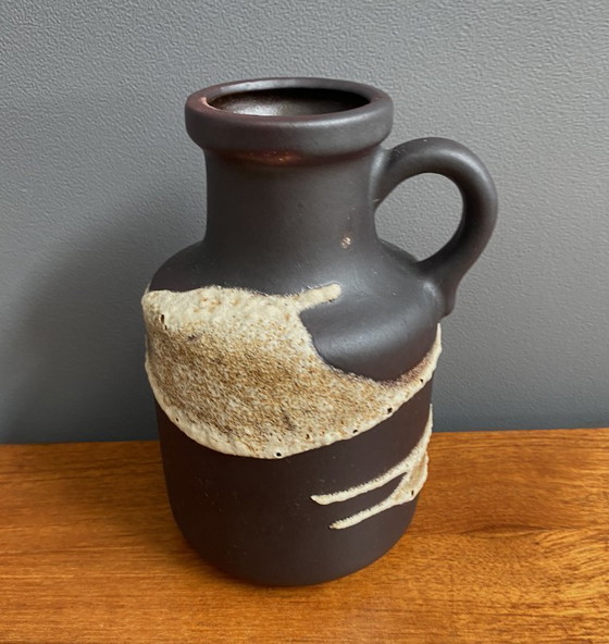 Image 1 of Vaso in lava marrone di Scheurich modello 414-16, Germania occidentale, anni '70