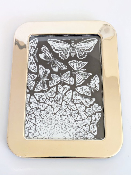 Image 1 of Ensemble de 3 cadres photo vintage en laiton argenté, 13 x 18 cm