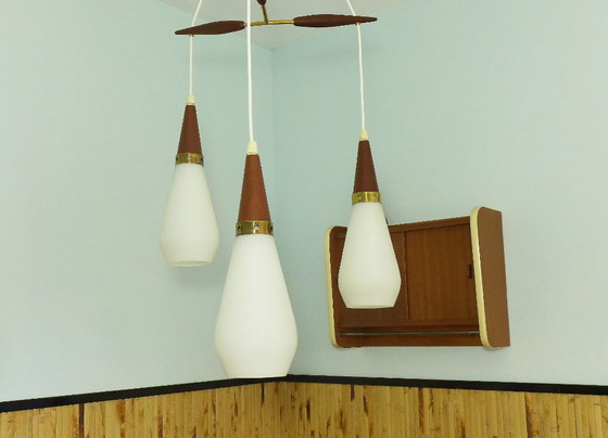 Image 1 of Vintage cascade lamp Skand. Lamp 60s 70s Danish Design Teak