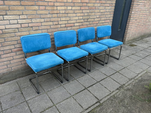 4 Rib Fabric Chairs with Chrome Tube Frame