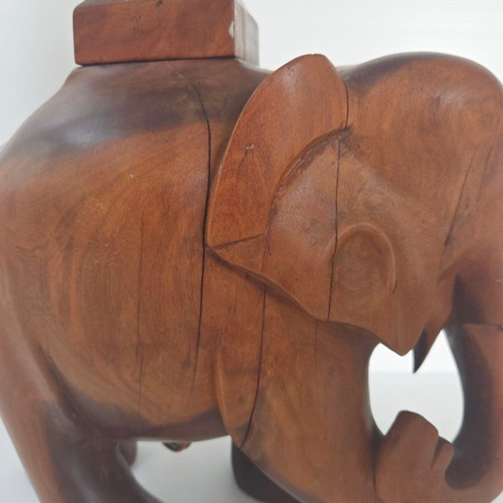 Image 1 of MAGNIFIQUE LAMPE ELEPHANT VINTAGE ART DECO 1940 1950 EN BOIS MASSIF 40S 50S