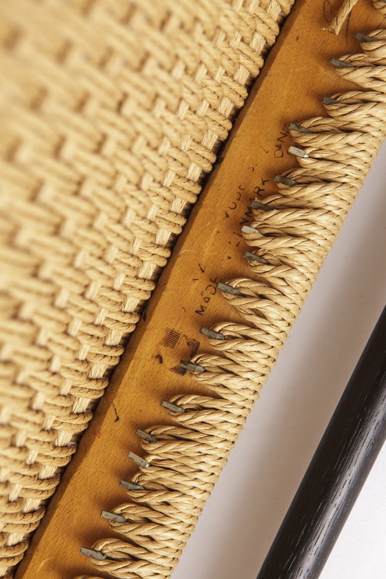 Image 1 of Niels Møller Model 75 Chair in Black Oak with Danish Cord, 1960s Mid-Century Modern Scandinavian Design
