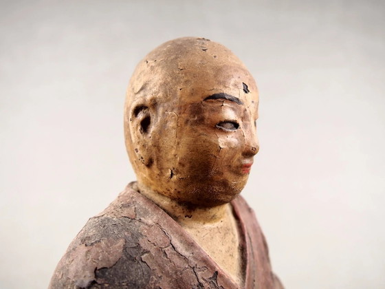 Antique Kobo Daishi Statue in Zushi Shrine – Japan Edo Period Buddha – Sculpture, Wood (photo 15 of 40)