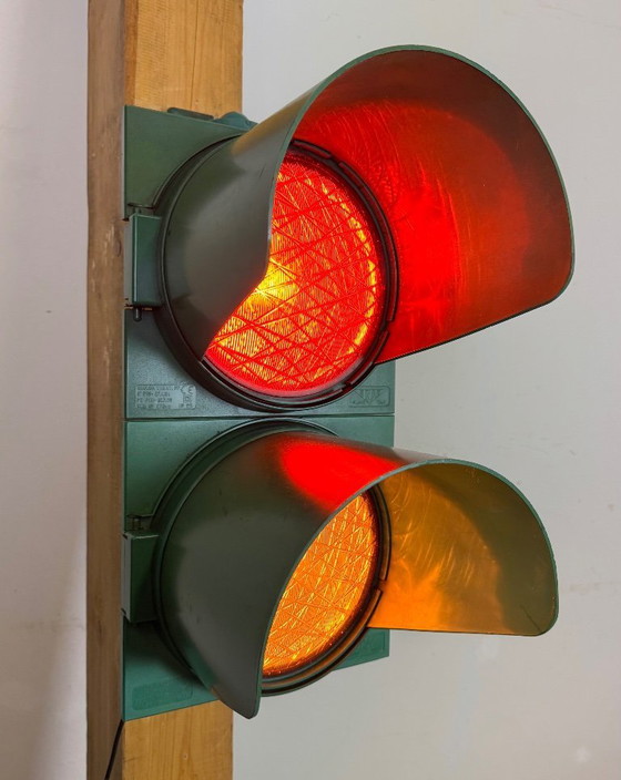 Image 1 of Vintage groene Italiaanse verkeerslichten, jaren 80