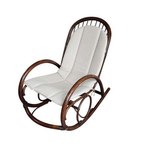 Vintage Rattan Manou Schaukelstuhl