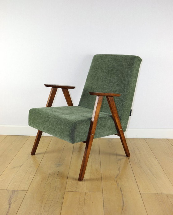 Image 1 of Classic green olive structural armchair like Chierowski