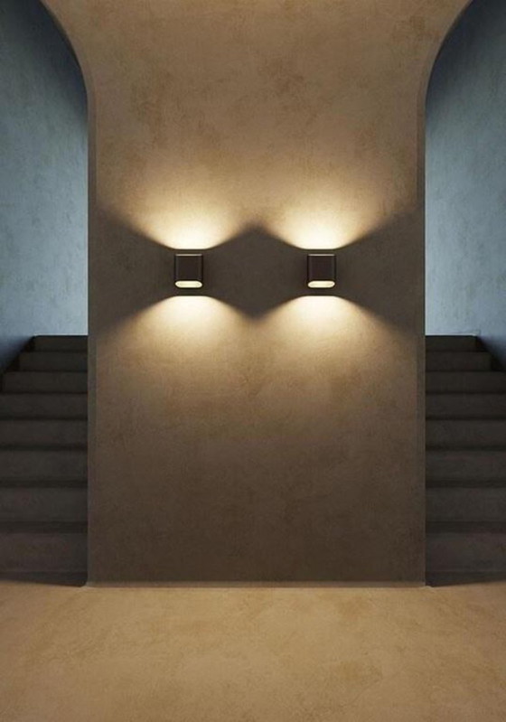 Image 1 of Modular - Lámpara de pared LED Trapz 900lm negra/champán