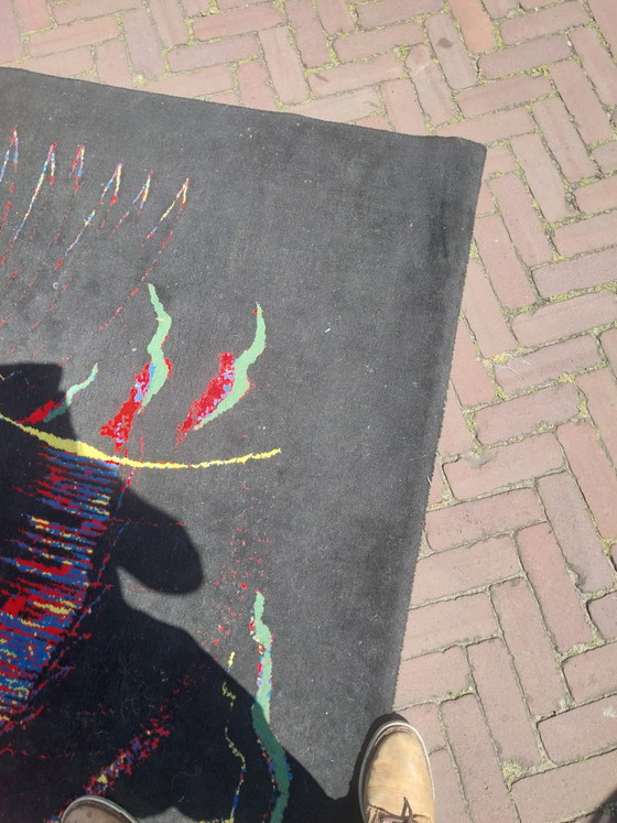 Image 1 of 1 tapis éclectique multicolore 225 x 160 cm années 1980