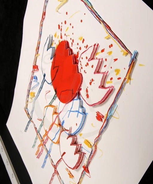 Schlote, Wilhelm - Tulips - 3D construction - signed by hand