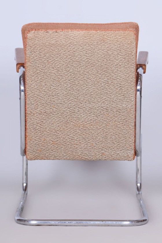 Originele Bauhaus-fauteuil, van Vichr a Spol., chroom, staal, Tsjechisch, jaren 1930 – Textile, Wood (photo 10 of 10)