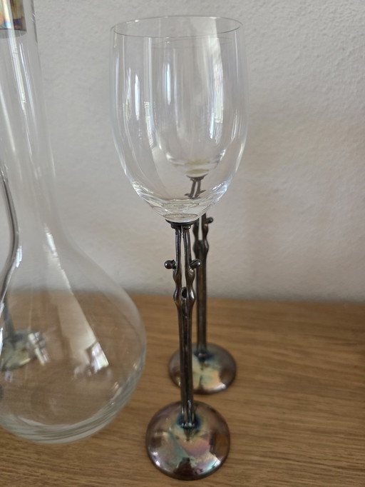 Corrie van Ammerlaan decanter + 4 glasses