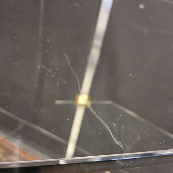 Image 1 of Vintage 80s Design Glass/Steel Display Cabinet by Peter Ghyczy (Dutch Design) Glass Wall Shelves