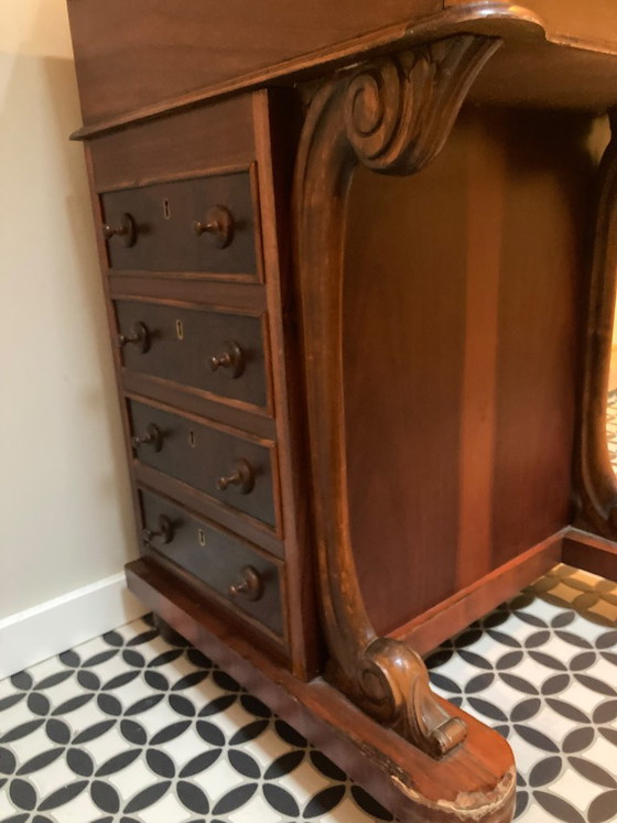 Antique Davenport Desk — Victorian Style, Drop-front Desk – Wood (photo 5 of 8)
