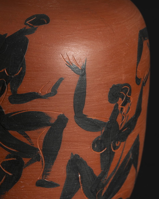 Image 1 of Einzigartige handbemalte Studio-Keramik-Künstler-Vase Dietmar Liedke Karlsruher Majolika