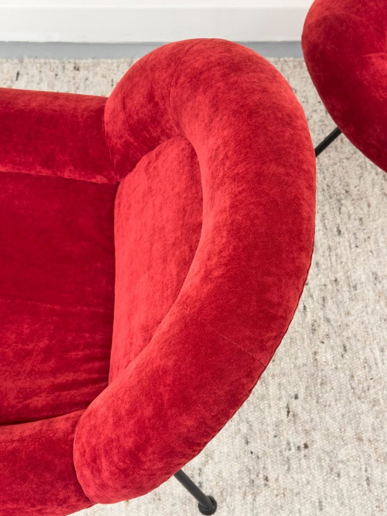 Fauteuils rouges de salon par Fritz Neth pour Correcta, années 1950, lot de 2 – Textile (photo 8 of 20)