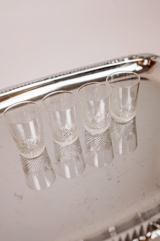 Image 1 of Verres en cristal vintage, lot de 10