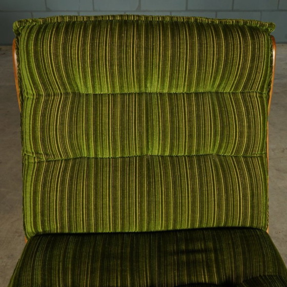 Image 1 of Gruppo di sedute/sedute modulari vintage – velluto verde – anni '70