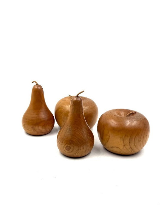 Image 1 of Service à fruits en bois de cerisier, Italie, années 1960