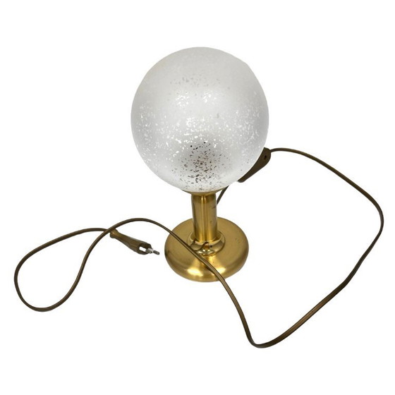 Image 1 of Sölken Leuchten brass table lamp, Germany, 1970s – frosted sphere