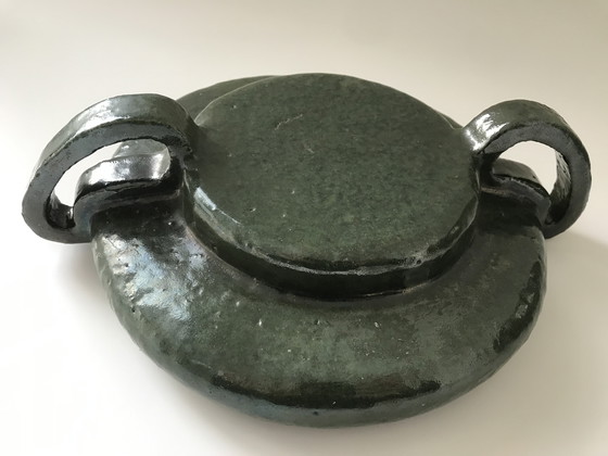 Image 1 of Pot en céramique fait main – émaillé vert foncé