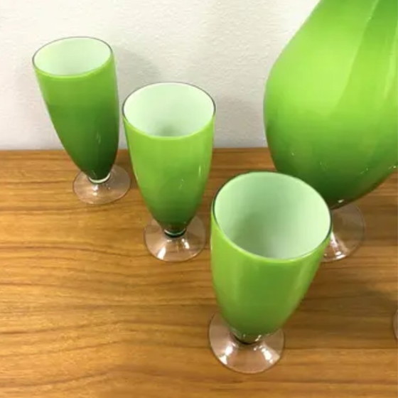 Image 1 of Retro kan & 6 glazen set, Murano, jaren 60