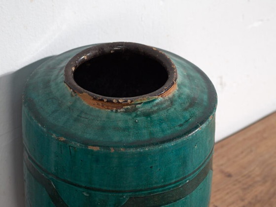 Antique green glazed ceramic vase (c.1820) #35 (photo 19 of 40)