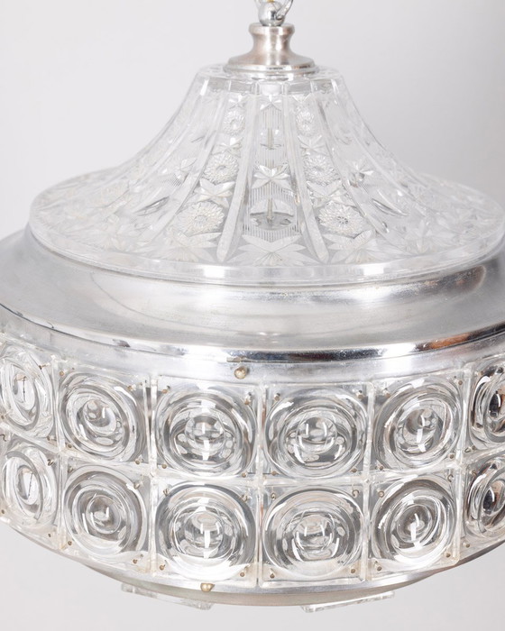 Image 1 of Vintage 60s kristallen kroonluchter gedecoreerd ontwerp Kinkeldey